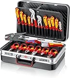 KNIPEX Werkzeugkoffer Vision24 Elektro, 20-teilig, 21 Steckmöglichkeiten, 24 l Volumen, 480 x 380 x 180 mm, Werkzeugset, Toolbox, 00 21 20