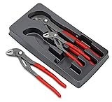 KNIPEX Cobra-Paket Wasserpumpenzangen-Set, 3-teilig, 150 bis 300 mm, Selbstklemmeffekt, Zangenset, Werkzeugset, 00 20 09 V02