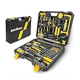ENVENTOR Werkzeugkoffer Gefüllt 280 tlg - Haushalts Werkzeug-Set, Werkzeugkasten mit Schraubendreher Set, Hammer, Zange und Ratsche Steckschlüsselsatz, Werkzeugkiste für Haushalt DIY, Autos, Garage