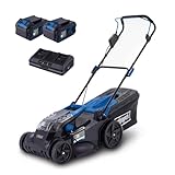 Scheppach Akku Rasenmäher BC-MP430-X | 43cm Schnittbreite | für 600-700m² | 50L Korb | Schnitthöhe 25–75mm | Brushless | 20V-IXES-Serie | 10 Jahre Garantie | 2X 4Ah Akku & Fastcharge Doppelladegerät