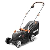 WORX WG733E Akku-Rasenmäher 20V, 33cm Schnittbreite, 35L Grasfangkorb (leistungsstarker Brushless-Motor, 6 Schnitthöheneinstellungen (25-75mm), Intellicut Technologie, inkl. 4Ah Akku & Ladegerät)