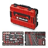 Original Einhell Werkzeugkoffer Mechanik E-Case 201-tlg. (Allrounder, Bit-Zubehör, Stecknuss-Set, Umschaltknarren, Schlüssel-Set, Systemkoffer)